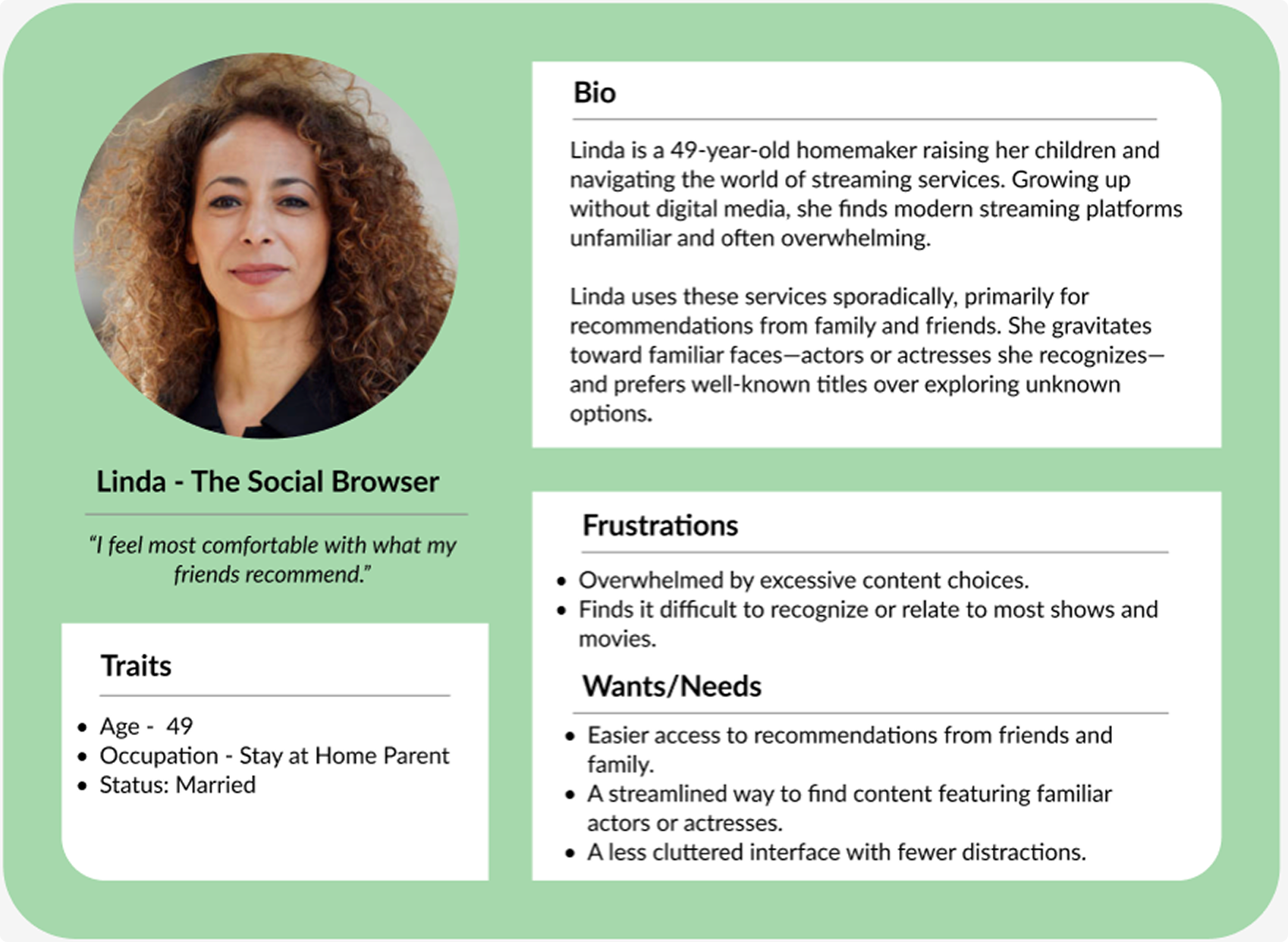 Linda — research persona